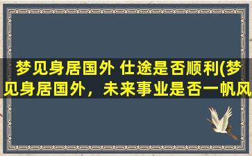 梦见身居国外 仕途是否顺利(梦见身居国外，未来事业是否一帆风顺？)